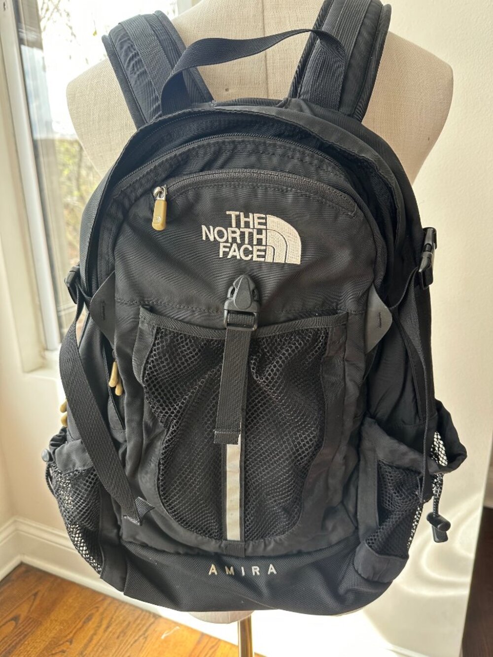 The North Face Amira Black Multi Pocket Laptop Hiking Lightweight Backpack